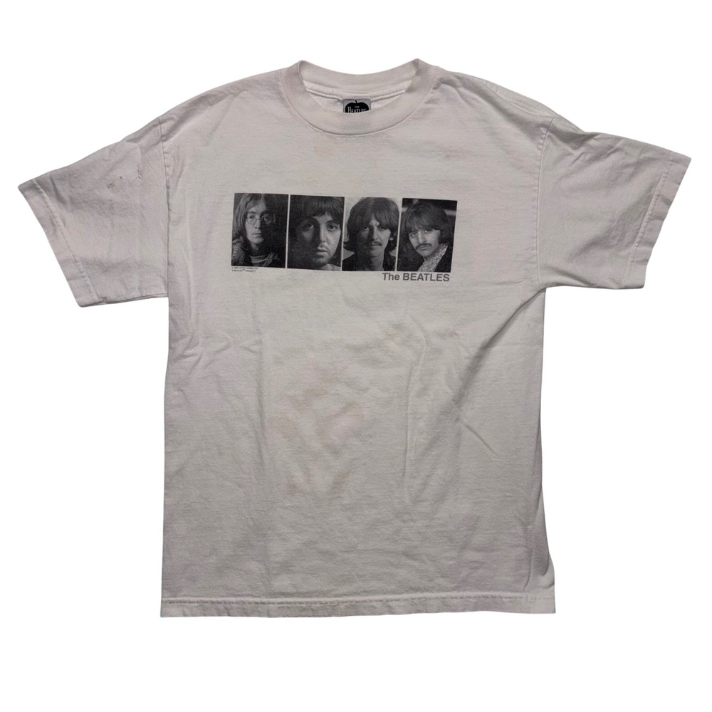 Vintage 2006 The Beatles White Album Tracklist Graphic T-Shirt Mens Medium White